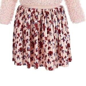 Pippa & Julie Little Toddler Girls Skirt Velvet Pink Floral Pleated Size 2T NWOT